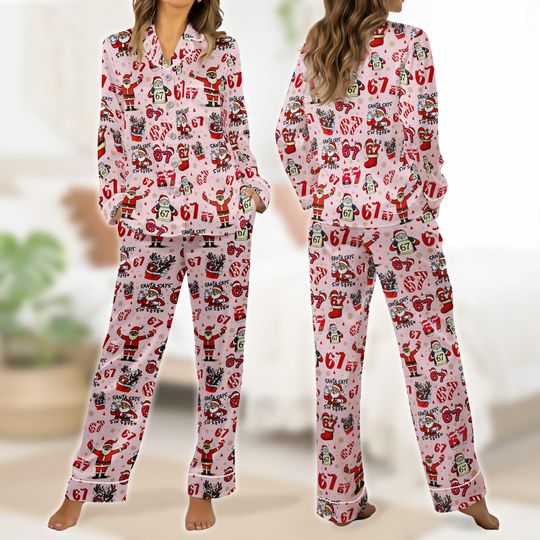 Discover 67 Christmas Pajama Xmas Outfit, Six Seven Meme Sleep Pants, Funny Holiday Loungewear, Family Matching Festive Nightwear Set, 67 Meme Gift