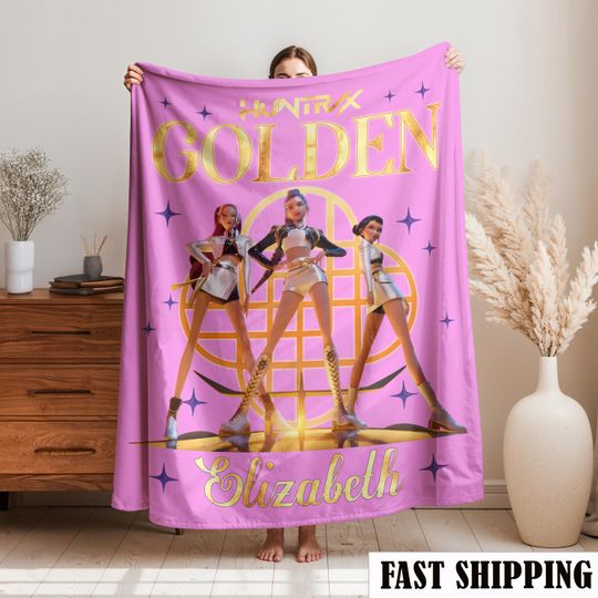 Discover Personalized Golden Girl Kpop Demon Hunters Blanket, Custom Huntrix Blanket