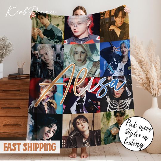 Discover Stray Kids K-Pop Blanket  Custom Name Personalized Throw, Cozy Fandom Decor Gift for Fans, Stray Kids Merch, SKZ Fan Gift
