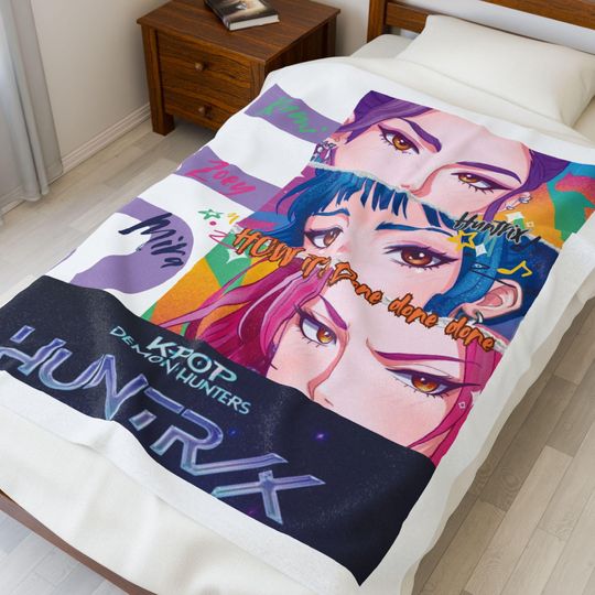 Discover K-pop demon hunter, Personalized Anime Blanket, Custom Name Throw, Hunt Fan Gift, Kpop Demon Hunters, Anime custom, K-pop gift, christmasgif