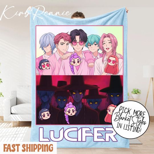 Discover Saja Boys Blanket, Cozy Throw, K-Pop Demon Hunters, Comforting Soft Bedding, Fleece Bedcover, Anime Couch Blanket, Derpy Blanket