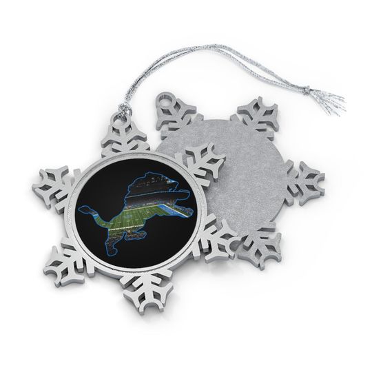 Detroit Lions football field Snowflake Ornament | Tree decoration.