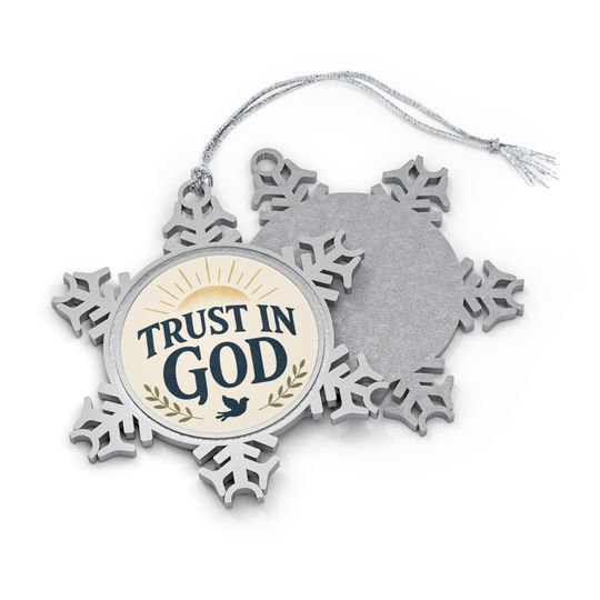 Discover Christian Christmas Pewter Snowflake Ornament, Religious Gift