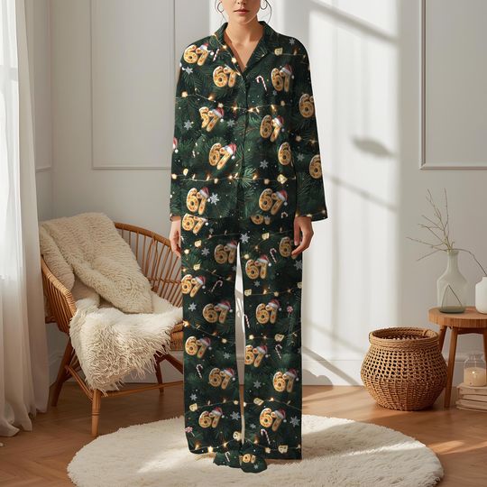 Discover 67 Pajamas Pants,  Six Seven Meme Sleep Pants,  Funny Christmas 67 Pajama Outfit, Family Holiday Sleepwear Set