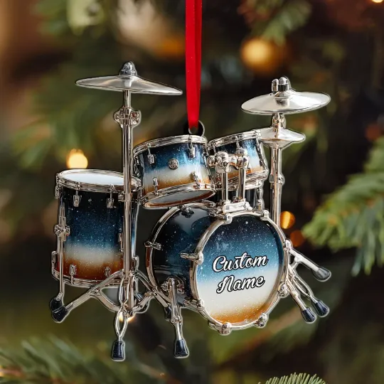 Discover Custom Drummer Christmas Ornament, Drum Set Gift for Musician