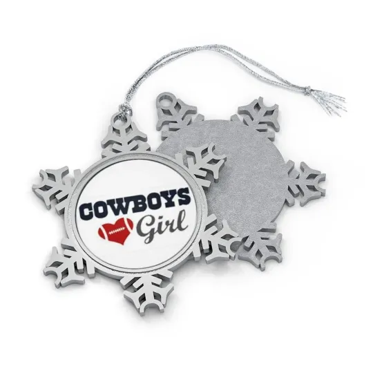 Discover Cowboys Girl Pewter Snowflake Ornament