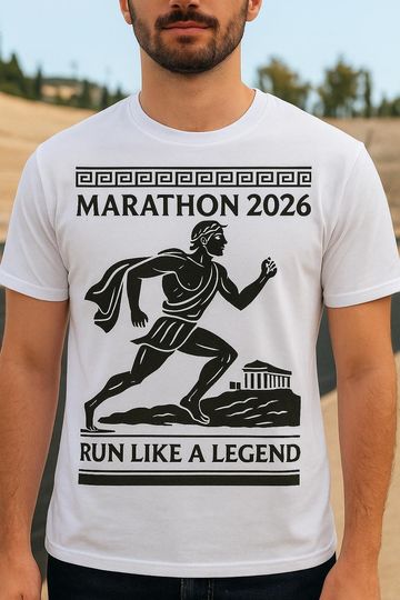 Discover Marathon 2026 Shirt. Ancient Greek Running T-Shirt. Athens Stadium Tee. Run Like a Legend .Greece Race Gift .Unisex Sports Shirt