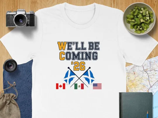 Discover We’ll Be Coming ’26 – Scotland Football T-Shirt