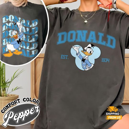 Discover Comfort Colors Disney Donald Tshirt, Donald Duck Shirt For Women, Disney Donald 2 Sided Unisex Shirt, Magic Kingdom Shirt, Disneyworld