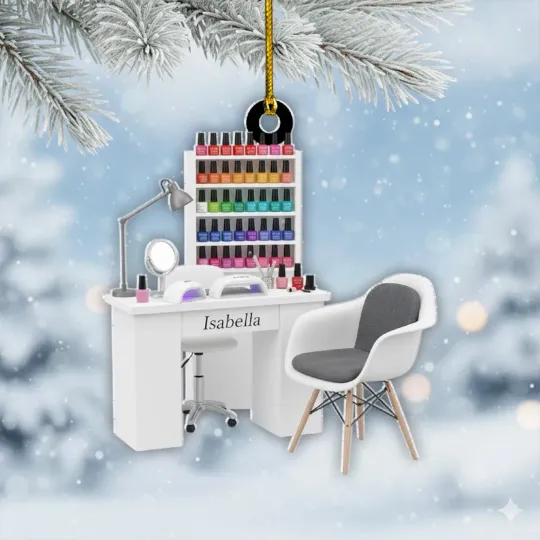 Discover Personalized Nail Technician Ornament , Custom Name Nail Salon Desk