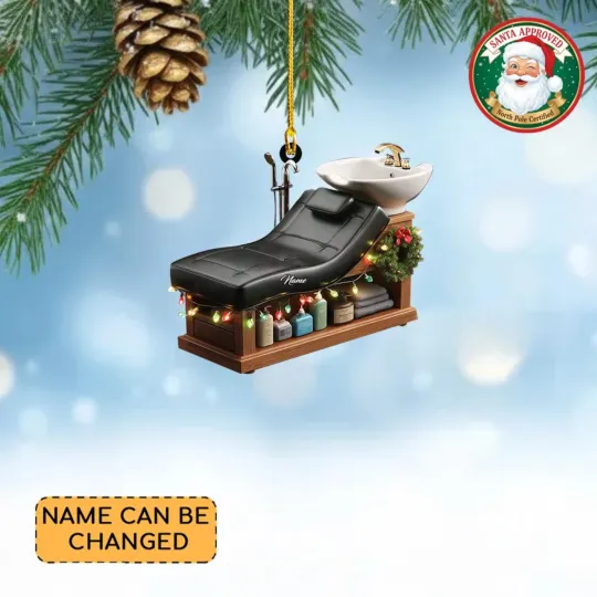 2D FLAT Personalized Shampoo Bed Ornament,Hairstylist Gift