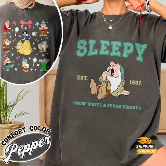 Discover Comfort Colors Sleepy Dwarf Tshirt, Disney Snow White Movie Tee, Magic Kingdom T-shirt, Disney Princess Shirt, Matching Tee For Men