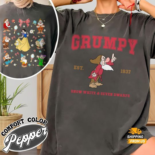 Discover Comfort Colors Grumpy Dwarf Tshirt, Disney Snow White Movie Tee, Disney Princess Matching Shirt, Magic Kingdom Tee For Women