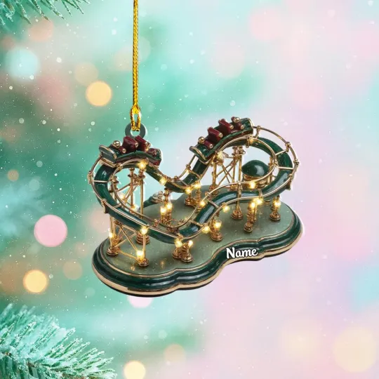 2D FLAT Royal Roller Coaster Ornament, Handcrafted Christmas Decoration