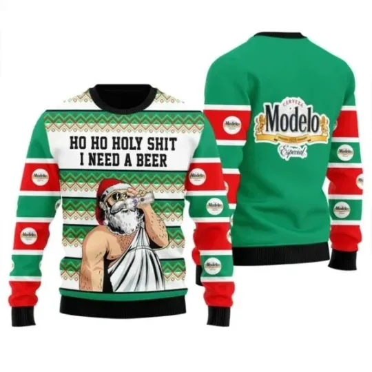 Discover Modelo Santa Need A Beer Ugly Sweater
