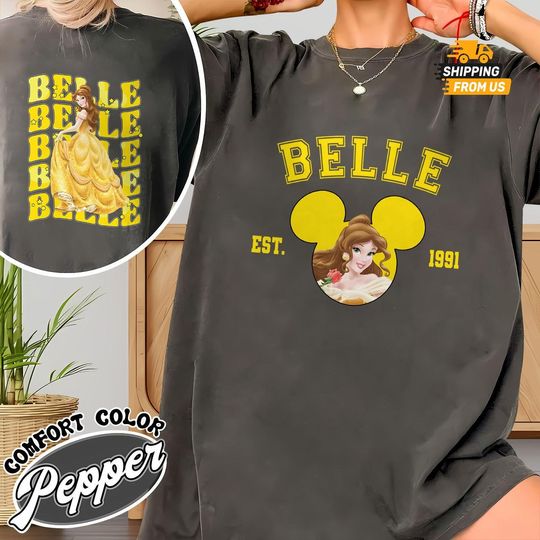 Discover Comfort Colors Belle Princess Tshirt, Disney Princess Shirt For Her, Magic Kingdom Unisex Shirt, Beauty And The Beast Shirt