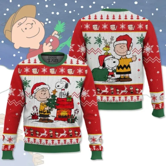 Discover Merry Xmas The Charlie Brown and Snoopy Show Ugly Christmas Sweater
