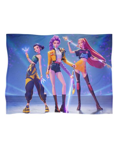 KPop Demon Hunters, Huntrix blanket, fleece throw, home decor