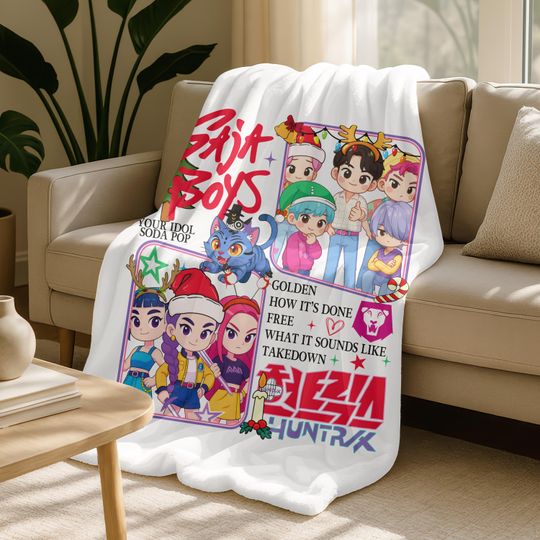 Discover Custom Kpop Demon Blanket,Kpop Huntrix Gift,Saja Blanket,Cozy Gift for Kpop Fans,Cozy Tiger Blanket,Flannel Blanket,Personalized Blanket