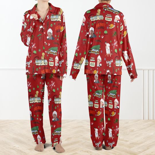 National Lampoons Christmas Pajamas Set For Family Red, Funny Christmas Pajamas Set, Holiday Matching PJs,Cute Xmas Patterned Sleepwear