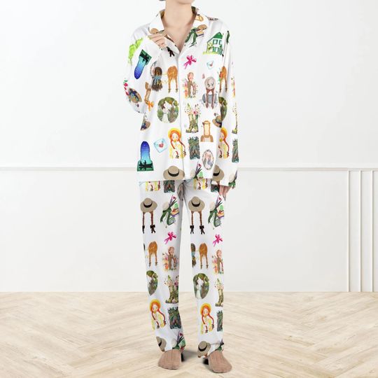 Discover Anne of Green Gables Pajamas Set, Cute Bookish Sleepwear, Watercolor Print PJs for Women, Cozy Cottagecore Nightwear, Literary Gift