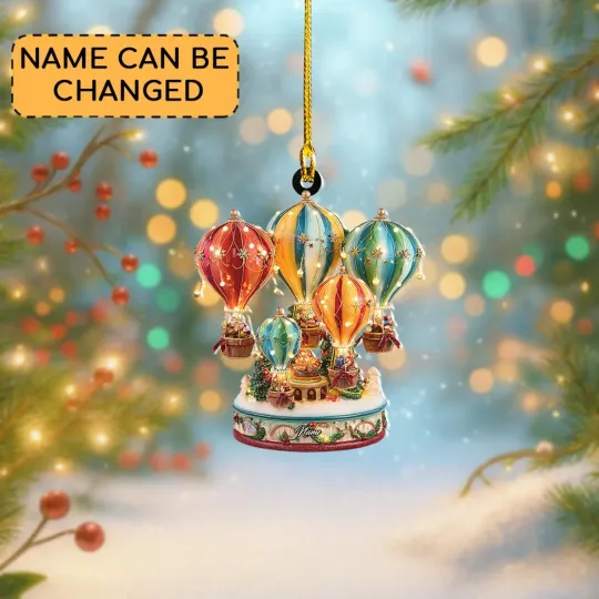 Discover Christmas Hot Air Balloon Ornament ,Colorful LED Holiday Decoration DHT 71147