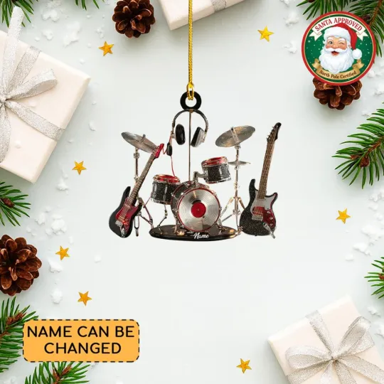 Discover 2D FLAT Rock Band Instrument Ornament Set , Mini Drum Kit  DHT9090