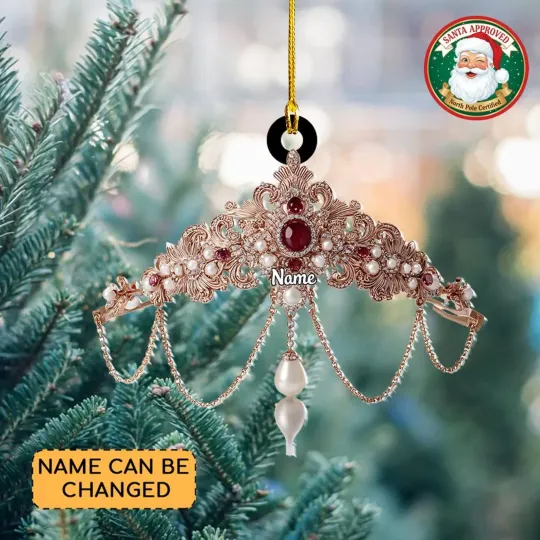 Discover 2D FLAT Royal Ruby Tiara Ornament , Luxury Gold Baroque Crown