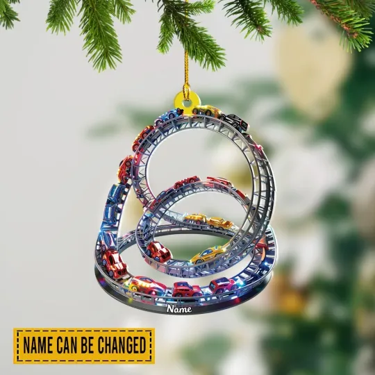 LED Roller Coaster Ornament, 2D Carnival Amusement