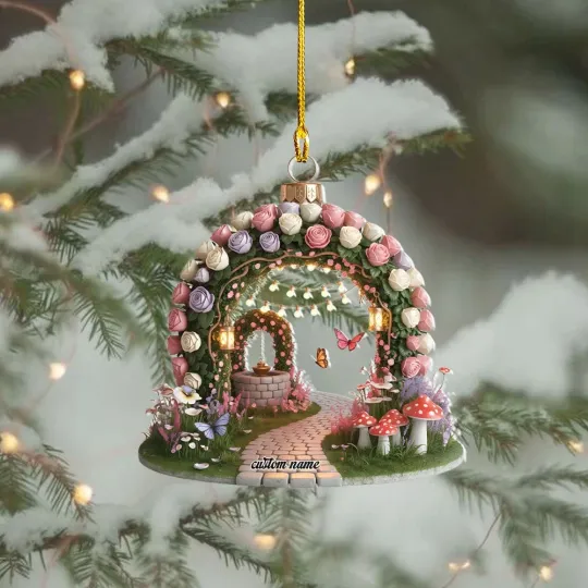 Discover Fairy Garden Arch Christmas 2D Ornament, Christmas Tree Decor