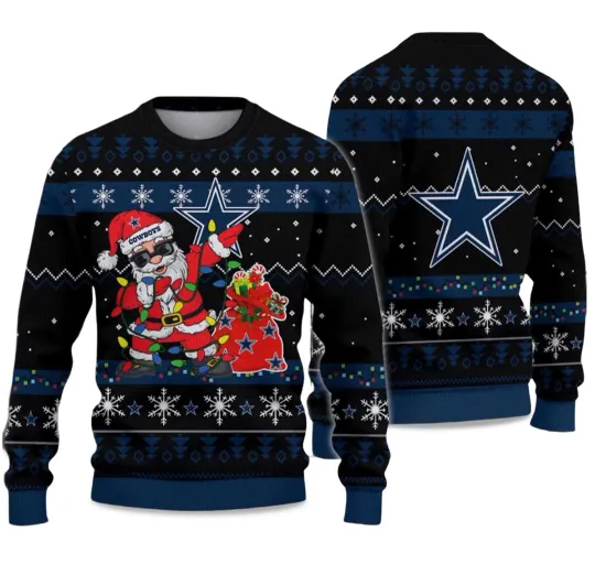 Discover Dallas Christmas Santa 3D Ugly Sweater