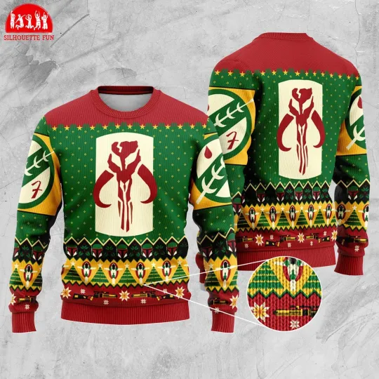 The Mandalorian Ugly Christmas Sweater, Mando Boba Fett Christmas Sweater