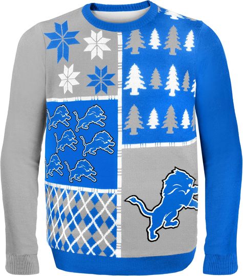 Discover FOCO Men’s Football Busy Block Ugly Sweater
