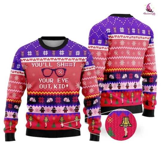 Discover You'll Shoot Your Eye Out Ugly Sweater, Ralphie Foot Lamp Shirt, Christmas Story