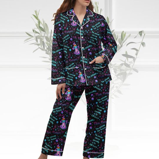 Discover Pick Your Poison Pajamas Set, Spooky Halloween Pajamas Set, Princess Bad Witches Pajamas Family, Kuzco Poison Apple Pajamas Women
