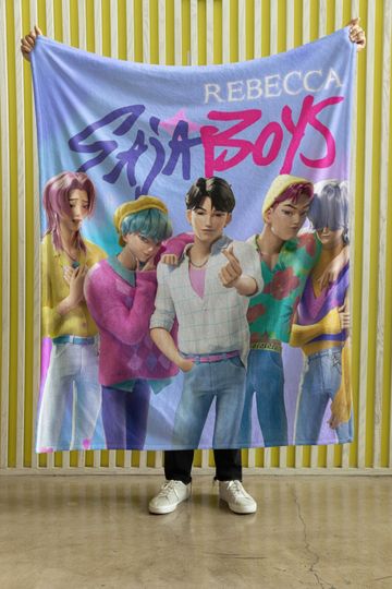 Discover Velveteen Plush Blanket, Saja Boys Fan Gift, K-Pop Demon Hunters Personalized Blanket, Custom Name, K-Pop Movie Fans, Soft Throw
