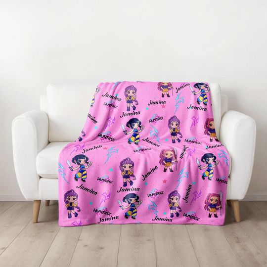 Discover K-pop Demon Hunter Blanket, Anime Girls Throw Blanket, Gift for Fans, K-pop Fun Gift, Birthday Gift for Daughter, Christmas Gift for Her