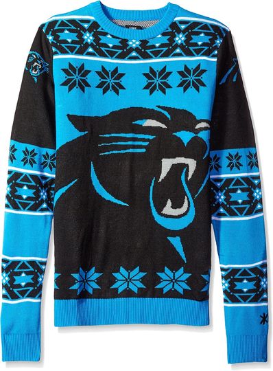 Discover FOCO Klew Ugly Sweater Carolina Panthers, X-Large