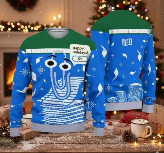 Discover Windows Christmas Ugly Sweater, Clippy Happy Holidays Xmas Shirt