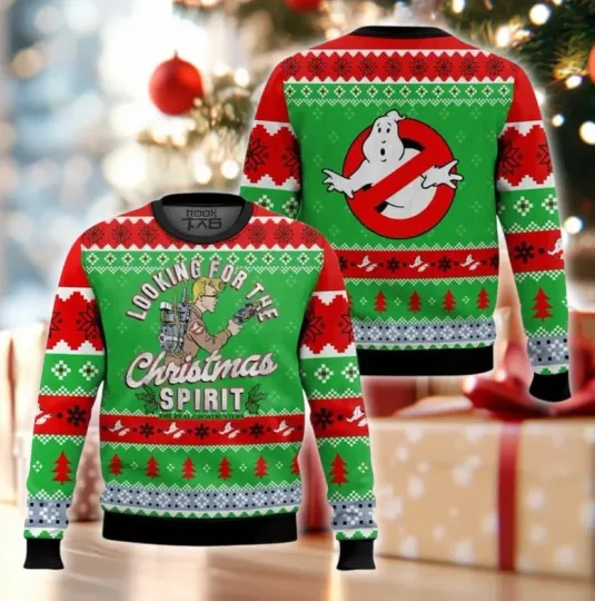 Christmas Spirit Hunter Ugly Sweater, Funny Holiday Movie Crewneck