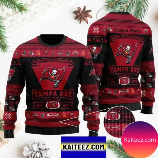 Personalized Buccaneers Football Team Logo Christmas Ugly Sweater