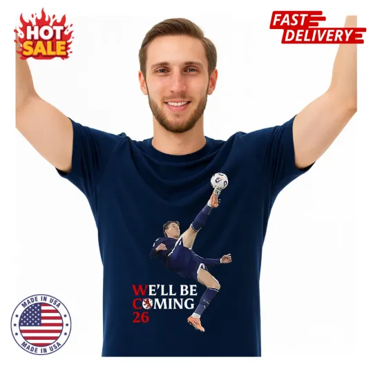 Discover Overhead Kick We'll be Coming Scotland 2026 Inspired Shirt World Cup