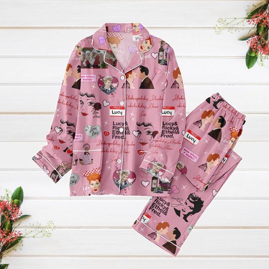 I Love Lucy Christmas Pajamas Set, I Love Lucy Women Pajamas, I Love Lucy Bridesmaid Pajamas, I Love Lucy Pajamas, I Love Lucy Shirt