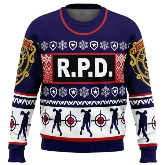 Leon Kennedy Bad Tidings Dead by Daylight Ugly Christmas Sweater