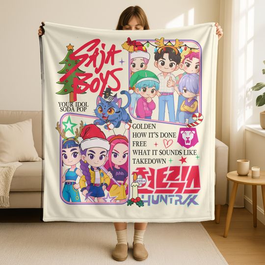 Discover Custom Kpop Demon Blanket,Kpop Huntrix Gift,Saja Blanket,Cozy Gift for Kpop Fans,Cozy Tiger Blanket,Flannel Blanket,Personalized Blanket