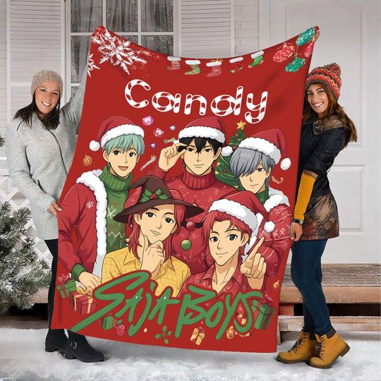 Discover Saja Boys Christmas Blanke, Kpop Demon Hunter Blanke: Custom Name Xmas Throw
