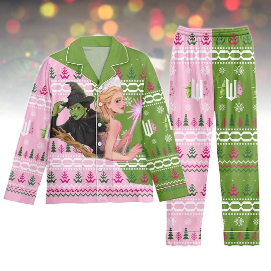 Wicked Musical Christmas Pajamas, Wizard Pajama Set, Broadway Matching Pajamas Set, Christmas Gift