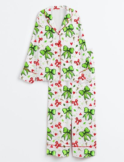 Discover Christmas Dog Pajama Set  Festive Satin Holiday Sleepwear