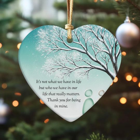 Friendship Sea Glass Ceramic Ornament Friendship Decor Gift, Christmas Tree Decor for Best Friends, Timeless Friendship Christmas