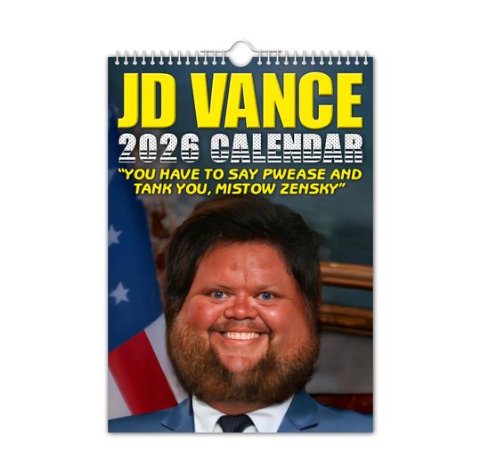 Discover JD Vance 2026 Vertical Wall Calendar - Funny Quirky Humour Gift Idea